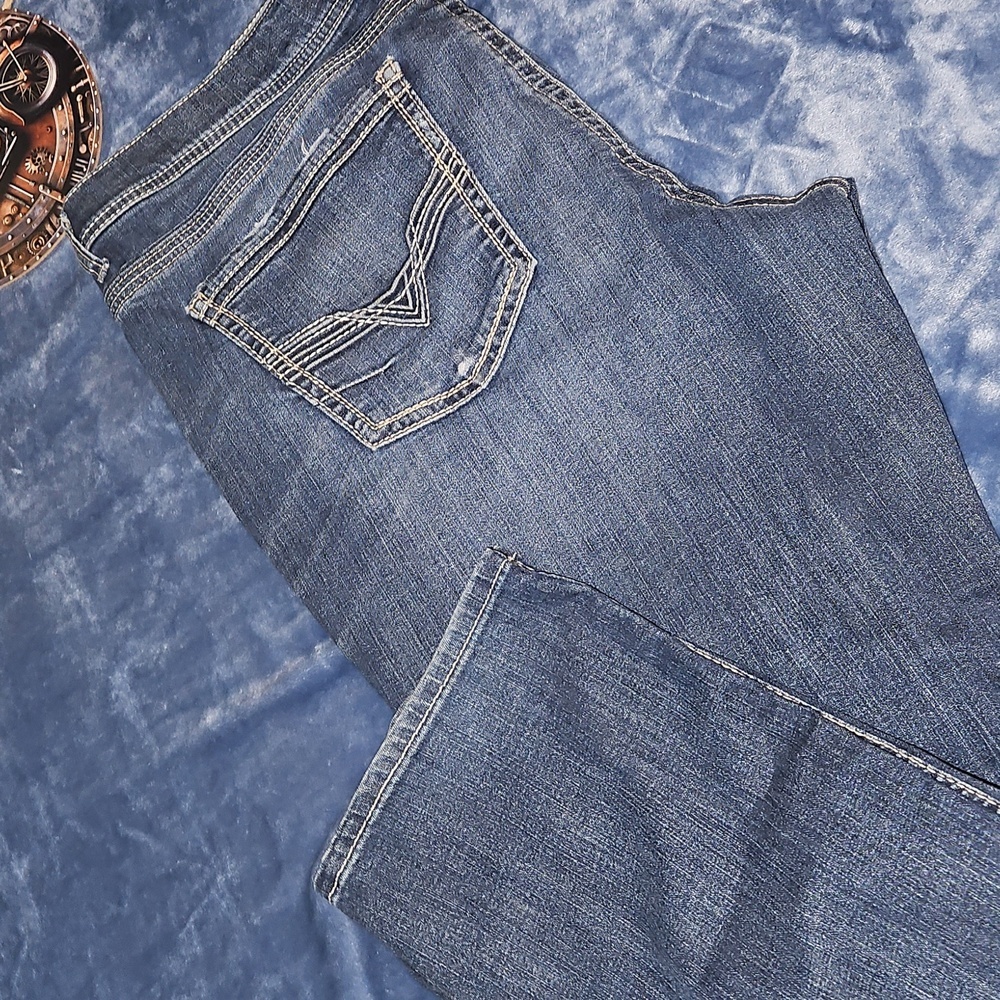 BKE Nolan Straight Dark Blue Denim Jeans 40S - Picture 3 of 16